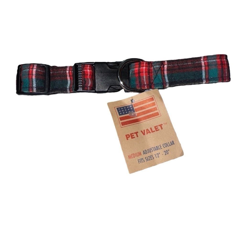NWT Pet Valet Plaid Dog Collar Size Medium 12”-20”